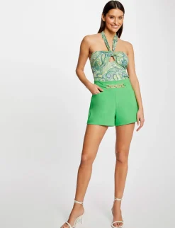 Shorts>Morgan Short City Droit Avec Ornement Femme | Vert