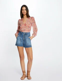 Shorts>Morgan Short Mom Taille Haute En Jean Jean Stone Femme | Jean_Stone