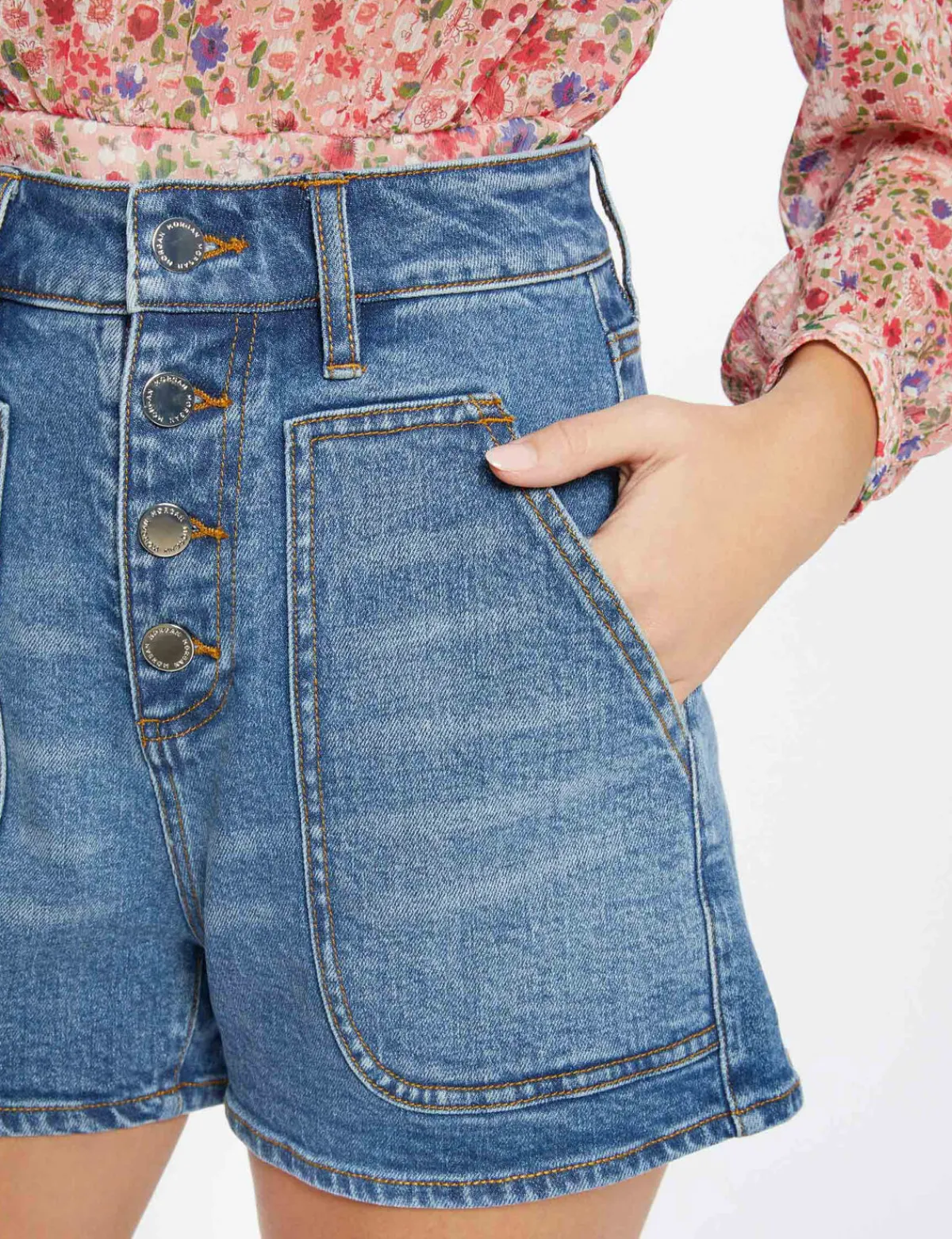 Shorts>Morgan Short Mom Taille Haute En Jean Jean Stone Femme | Jean_Stone