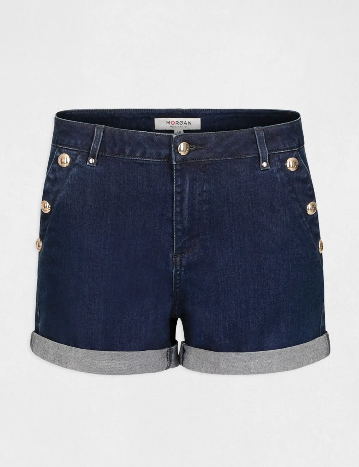 Shorts>Morgan Short Slim En Jean A Pont Jean Brut Femme | Jean_Brut