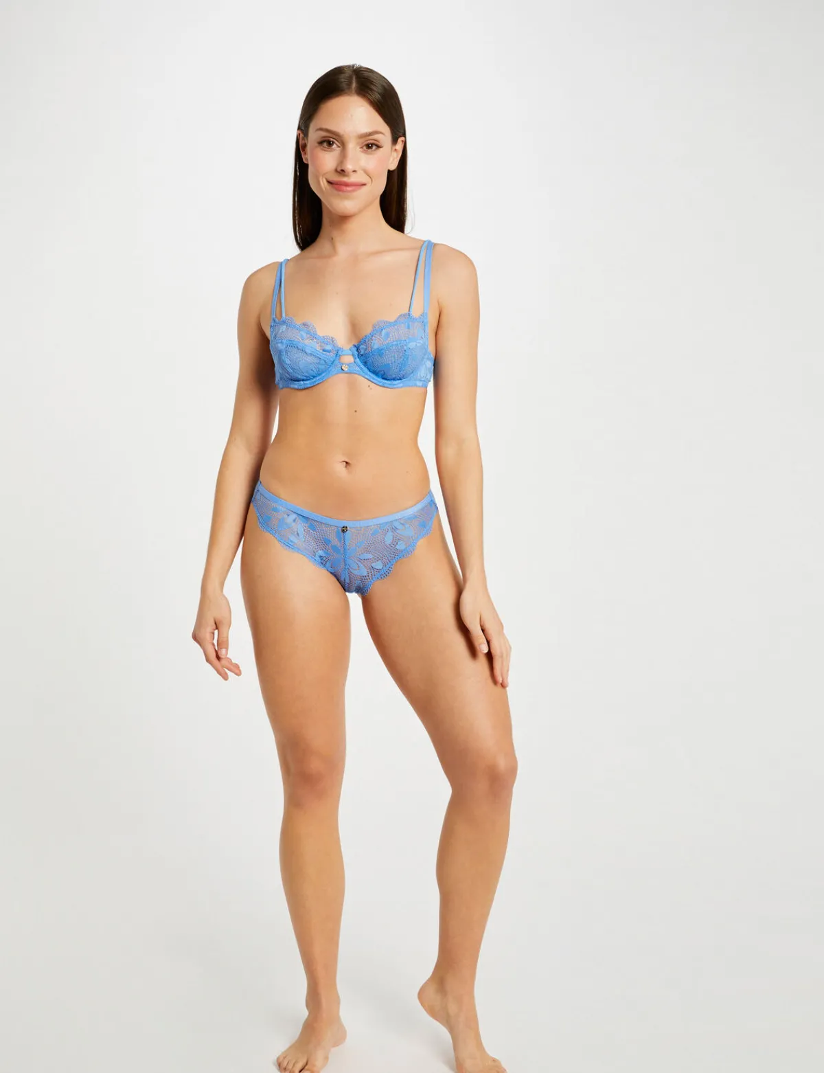 Lingerie>Morgan Shorty Dentelle Femme | Bleu