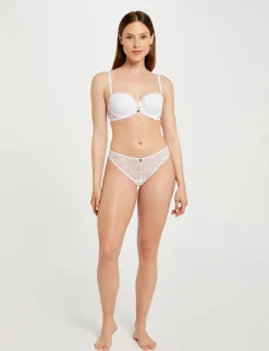 Lingerie>Morgan Tanga En Dentelle Femme | Blanc