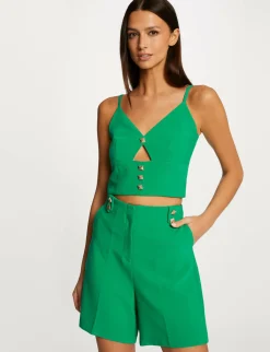 Ensembles Et Tailleurs>Morgan Top Bretelles Fines Avec Boutons Femme | Vert