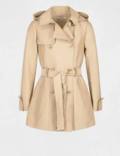 Manteaux>Morgan Trench Droit Ceinture A Capuche Femme | Camel