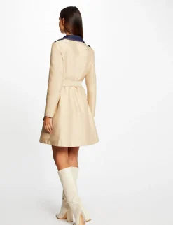 Manteaux>Morgan Trench Long Evase Ceinture Details Denim Femme | Beige