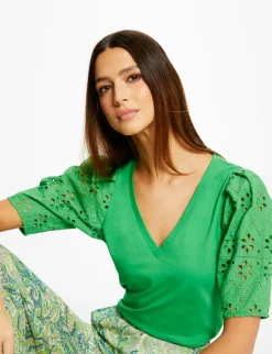 Tops Et T-Shirts>Morgan T-Shirt A Manches Courtes Femme | Vert