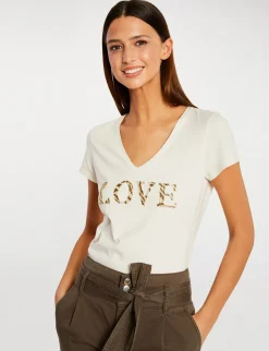 Tops Et T-Shirts>Morgan T-Shirt A Manches Courtes Femme | Ivoire