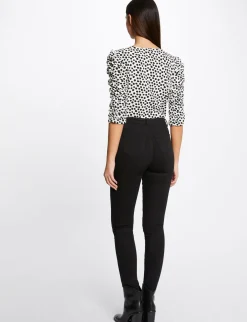 Tops Et T-Shirts>Morgan T-Shirt Manches 3/4 Imprime A Pois Femme | Ecru