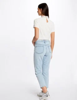 Tops Et T-Shirts>Morgan T-Shirt Manches Courtes A Dentelle Femme | Ecru