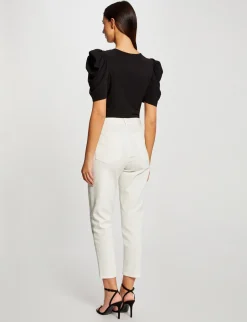 Tops Et T-Shirts>Morgan T-Shirt Manches Courtes A Detail Bijou Femme | Noir