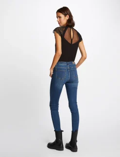 Tops Et T-Shirts>Morgan T-Shirt Manches Courtes A Dentelle Femme | Noir