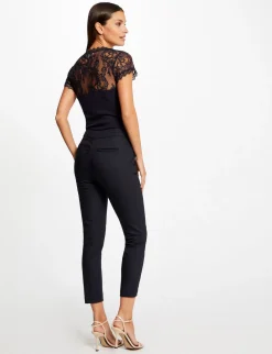 Tops Et T-Shirts>Morgan T-Shirt Manches Courtes A Dentelle Femme | Marine