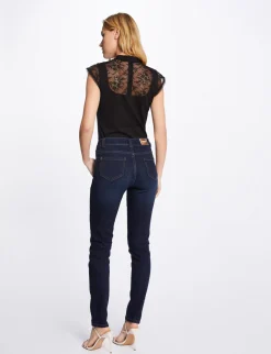 Tops Et T-Shirts>Morgan T-Shirt Manches Courtes Avec Dentelle Femme | Noir