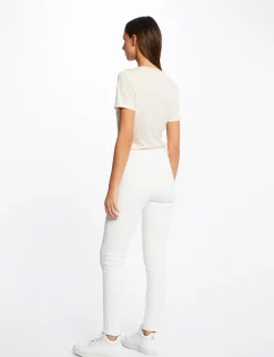 Tops Et T-Shirts>Morgan T-Shirt Manches Courtes Col En V Femme | Ivoire