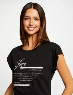 Tops Et T-Shirts>Morgan T-Shirt Manches Courtes Femme | Noir