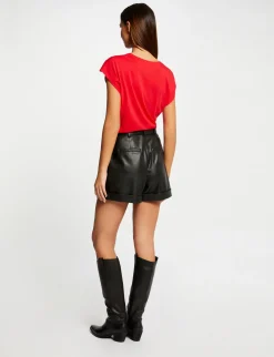 Tops Et T-Shirts>Morgan T-Shirt Manches Courtes Femme | Rouge