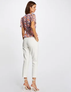 Tops Et T-Shirts>Morgan T-Shirt Manches Courtes Imprime Floral Femme | Ecru