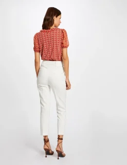 Tops Et T-Shirts>Morgan T-Shirt Manches Courtes Imprime Vegetal Femme | Rouge