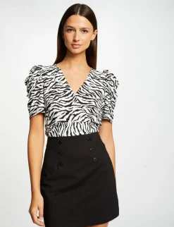 Tops Et T-Shirts>Morgan T-Shirt Manches Courtes Imprime Zebre Femme | Multico
