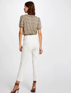 Tops Et T-Shirts>Morgan T-Shirt Manches Courtes Imprime Vegetal Femme | Noir