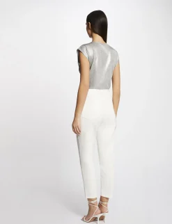 Tops Et T-Shirts>Morgan T-Shirt Manches Courtes Metallise Femme | Argente