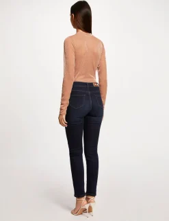 Tops Et T-Shirts>Morgan T-Shirt Manches Longues A Fronces Vieux Rose Femme | Vieux_Rose