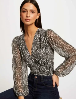 Tops Et T-Shirts>Morgan T-Shirt Manches Longues Imprime Femme | Multico