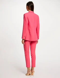 Vestes Et Blousons>Morgan Veste Cintree Col Crante A Revers Rose Moyen Femme | Rose_Moyen