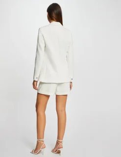 Vestes Et Blousons>Morgan Veste City Cintree Col Crante A Revers Femme | Ecru