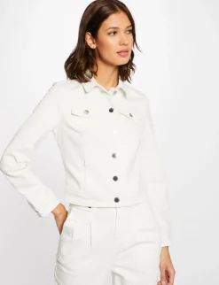 Vestes Et Blousons>Morgan Veste Droite Boutonnee En Jean Femme | Ecru