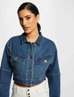 Vestes Et Blousons>Morgan Veste Droite Boutonnee En Jean Jean Stone Femme | Jean_Stone