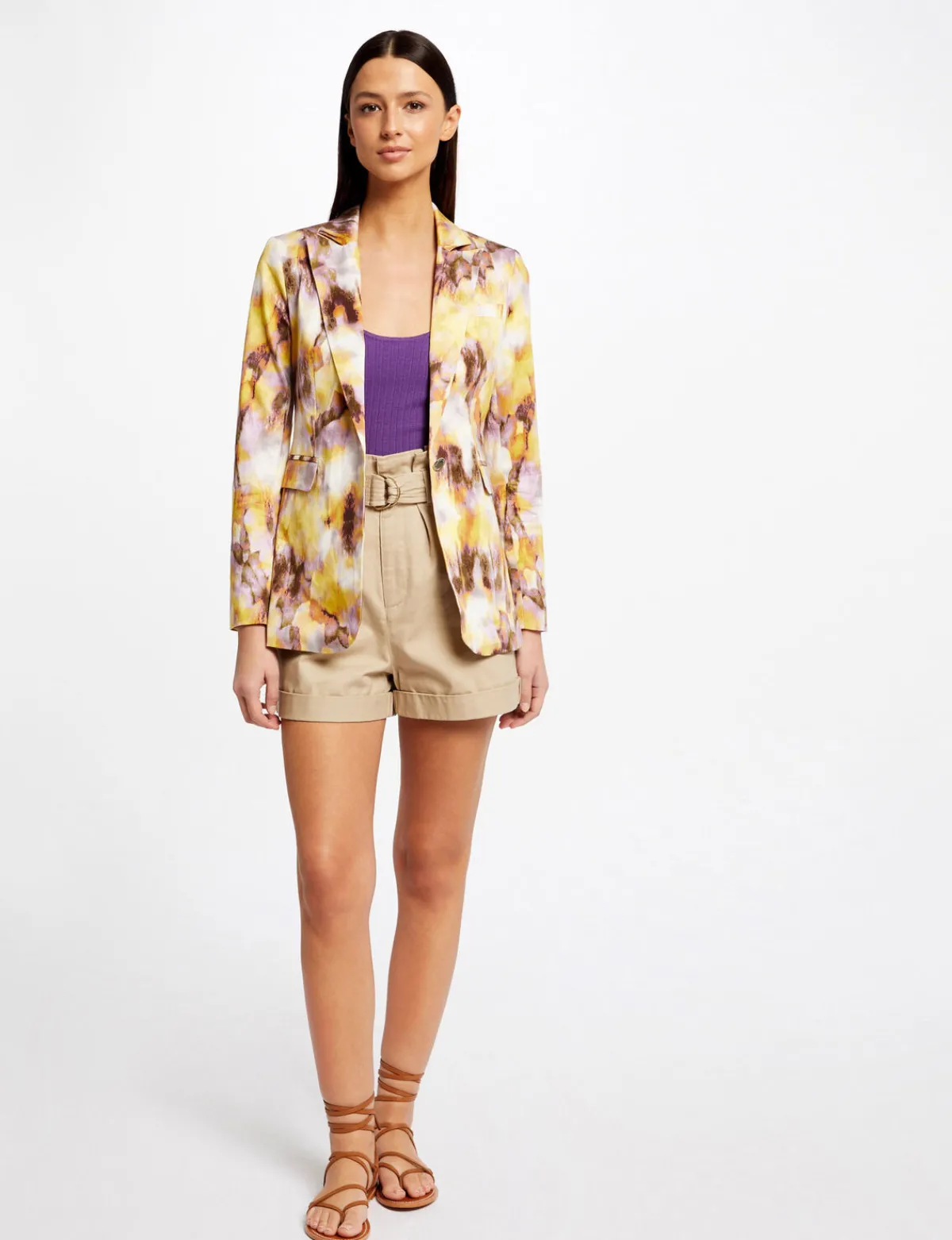 Vestes Et Blousons>Morgan Veste Droite Imprime Abstrait Femme | Multico