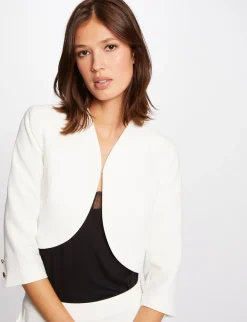 Vestes Et Blousons>Morgan Veste Droite Manches 3/4 Femme | Ecru