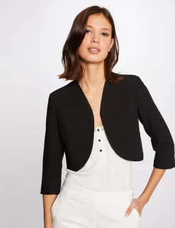 Vestes Et Blousons>Morgan Veste Droite Manches 3/4 Femme | Noir