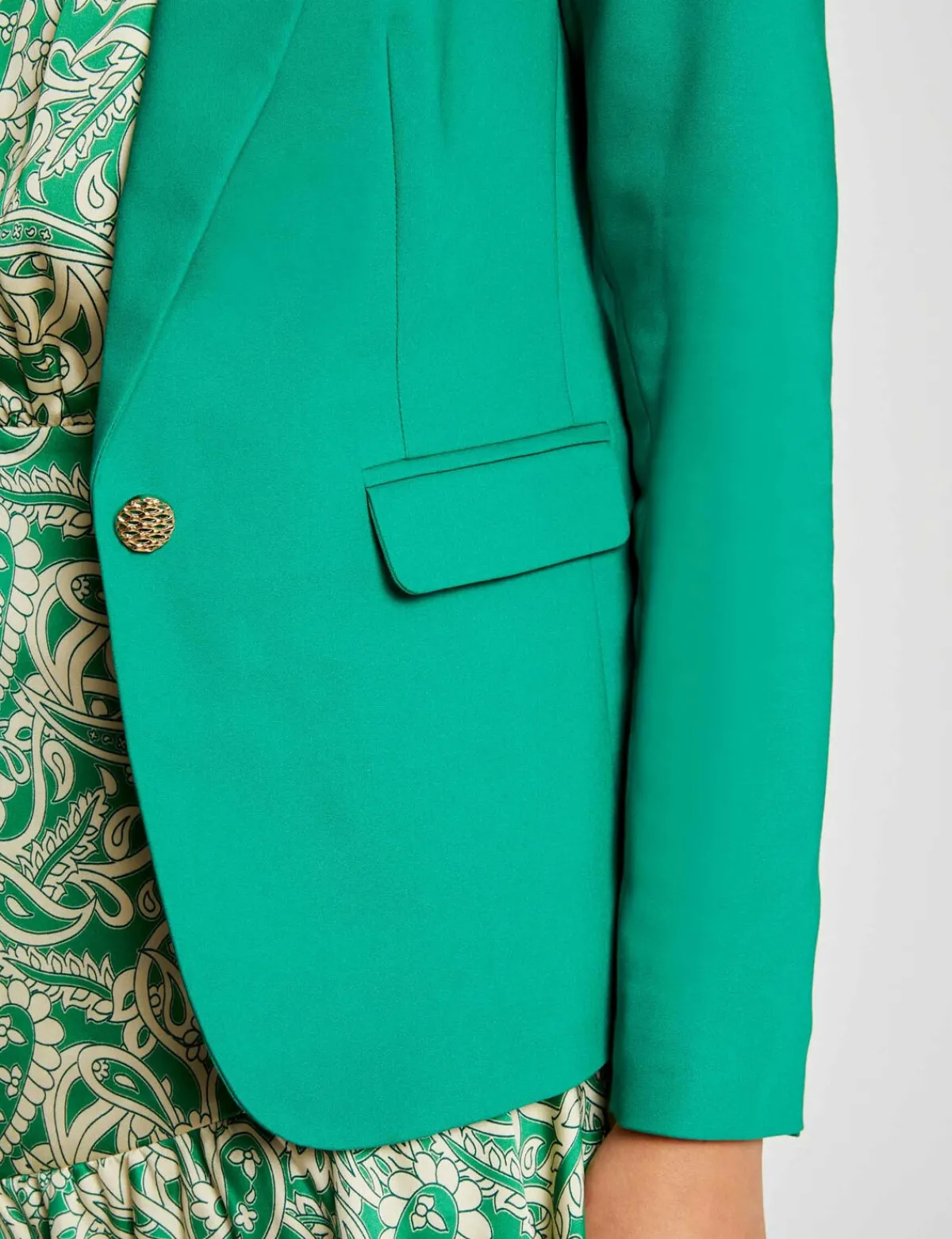 Vestes Et Blousons>Morgan Veste Tailleur Droite Boutonnee Femme | Vert